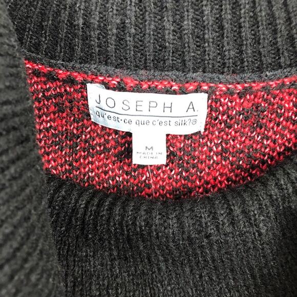 Joseph A Plaid Turtleneck Sweater Red Black Women's Size Medium NWT - Picture 7 of 10